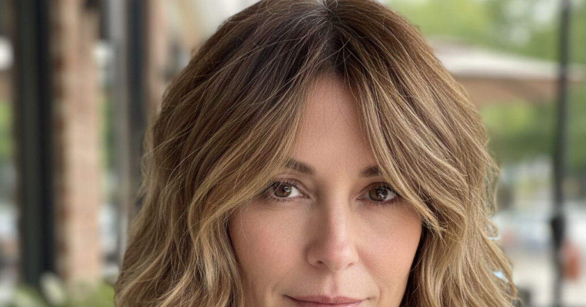 Middle Aged Woman Low Maintenance Choppy Shaggy Shoulder Length Hair